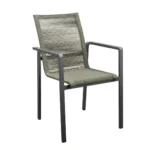 Ishi Stackable Dining Chair Dark Grey Green