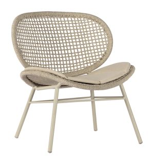 2024 Borek alu rope Sori lounge chair chalk white taupe 6625