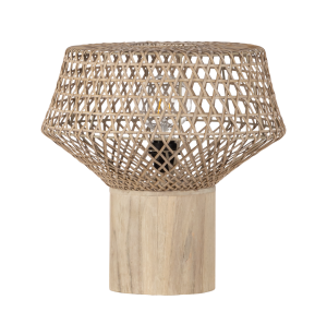 2024 M&L aged teak fiber Justin lamp shade linen M6033