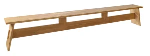 Banca Finn rugloze L 290 cm xl 32,5 cm x h 47,5 cm. Teak